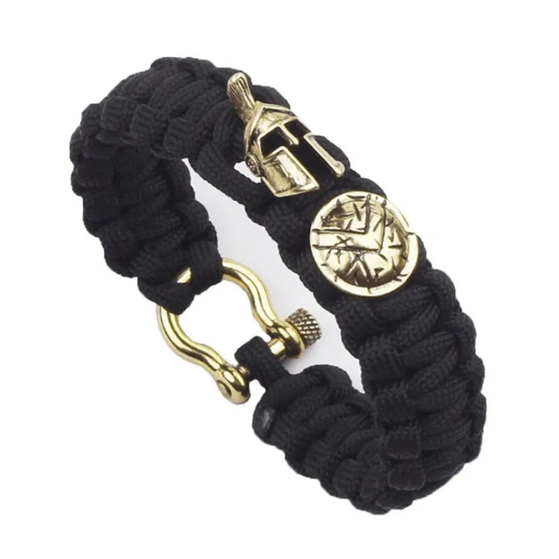 Hot Outdoor Survival Men Bracelet Spartan Helmet Warrior Umbrella Rope Bracelets Pulseira Handmade Rope Ladies Bracelet Gift