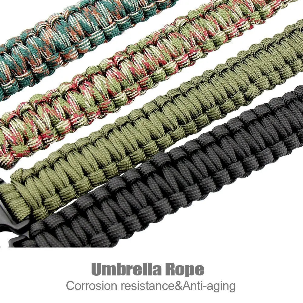 21 in 1 Adjustable Paracord Survival Bracelet, Tactical Emergency Gear Kit Includes SOS Flashlight Compass Thermometer Whistle