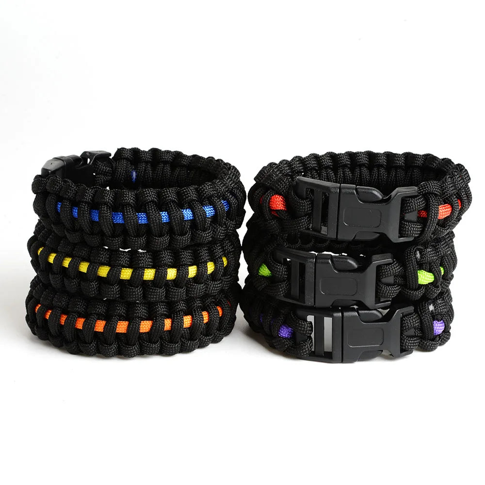 Police Paracords Outdoor Survival Multifunctional Braided Bracelet Camping Emergency Hand Rope Bracelet Camping Hiking