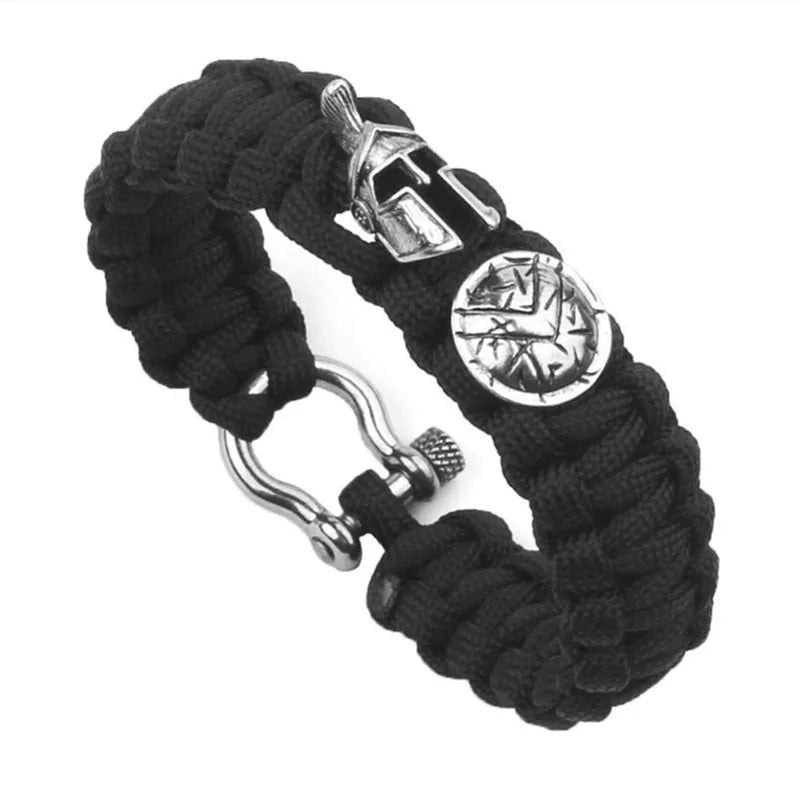 Hot Outdoor Survival Men Bracelet Spartan Helmet Warrior Umbrella Rope Bracelets Pulseira Handmade Rope Ladies Bracelet Gift