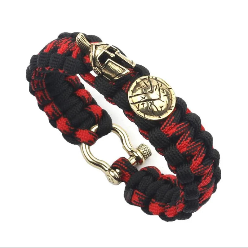 Hot Outdoor Survival Men Bracelet Spartan Helmet Warrior Umbrella Rope Bracelets Pulseira Handmade Rope Ladies Bracelet Gift