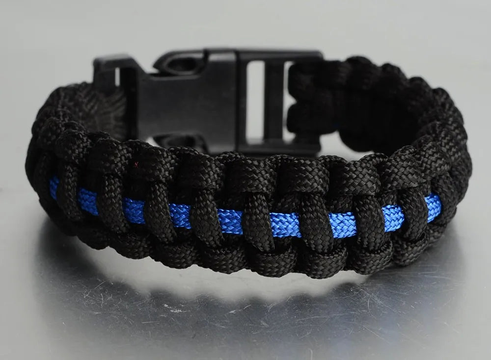 Police Paracords Outdoor Survival Multifunctional Braided Bracelet Camping Emergency Hand Rope Bracelet Camping Hiking