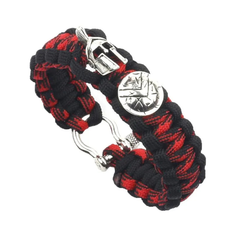 Hot Outdoor Survival Men Bracelet Spartan Helmet Warrior Umbrella Rope Bracelets Pulseira Handmade Rope Ladies Bracelet Gift