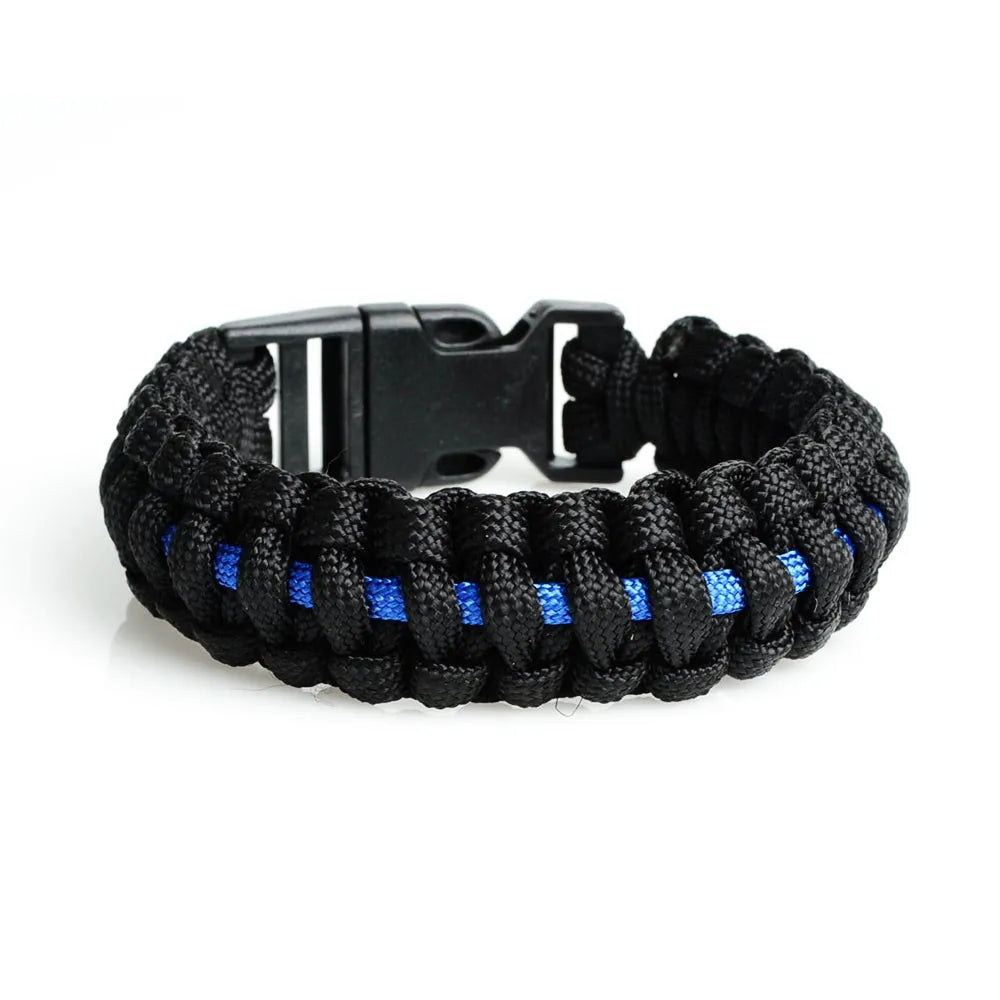 Police Paracords Outdoor Survival Multifunctional Braided Bracelet Camping Emergency Hand Rope Bracelet Camping Hiking