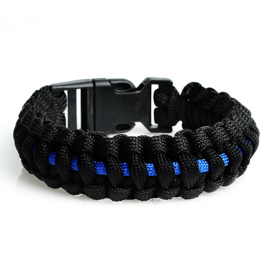 Police Paracords Outdoor Survival Multifunctional Braided Bracelet Camping Emergency Hand Rope Bracelet Camping Hiking