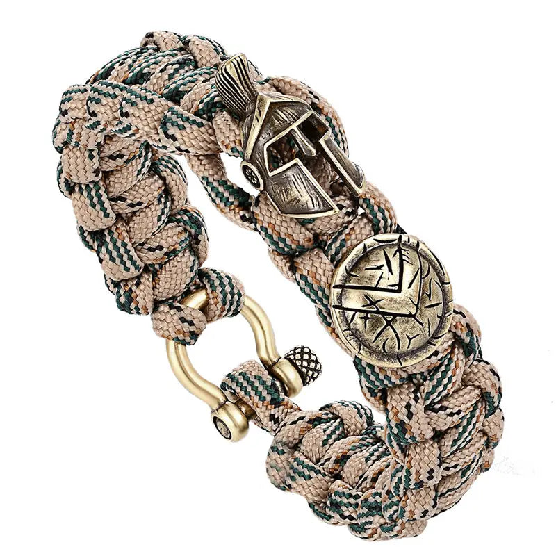 Outdoor Survival Men Bracelet Spartan Helmet Warrior Umbrella Rope Bracelets Pulseira Luxury Handmade Rope Ladies Bracelet Gift