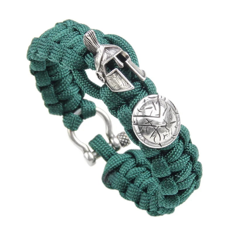 Outdoor Survival Men Bracelet Spartan Helmet Warrior Umbrella Rope Bracelets Pulseira Luxury Handmade Rope Ladies Bracelet Gift