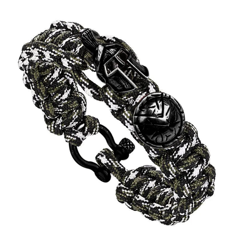 Outdoor Survival Men Bracelet Spartan Helmet Warrior Umbrella Rope Bracelets Pulseira Luxury Handmade Rope Ladies Bracelet Gift