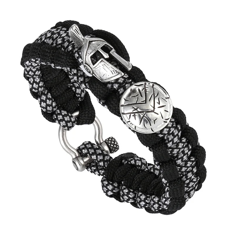Outdoor Survival Men Bracelet Spartan Helmet Warrior Umbrella Rope Bracelets Pulseira Luxury Handmade Rope Ladies Bracelet Gift