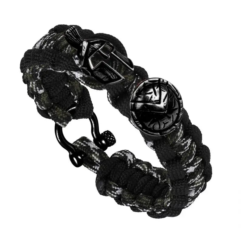 Outdoor Survival Men Bracelet Spartan Helmet Warrior Umbrella Rope Bracelets Pulseira Luxury Handmade Rope Ladies Bracelet Gift