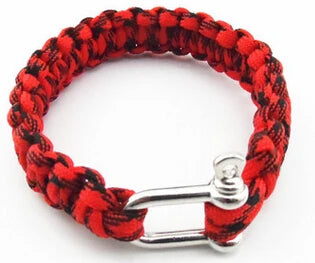 New 2016 Outdoor Survival Bracelet Men Self-rescue Shackle Pin Woven ParaCord Rope Emergency Kit