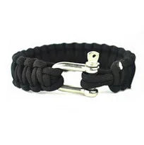 New 2016 Outdoor Survival Bracelet Men Self-rescue Shackle Pin Woven ParaCord Rope Emergency Kit
