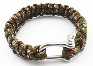 New 2016 Outdoor Survival Bracelet Men Self-rescue Shackle Pin Woven ParaCord Rope Emergency Kit