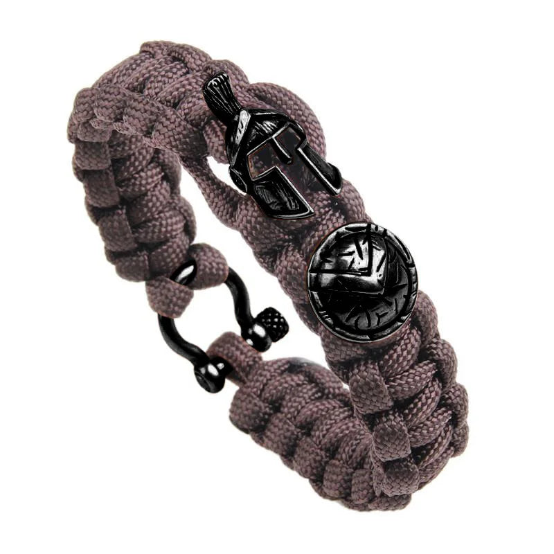 Outdoor Survival Men Bracelet Spartan Helmet Warrior Umbrella Rope Bracelets Pulseira Luxury Handmade Rope Ladies Bracelet Gift
