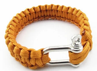 New 2016 Outdoor Survival Bracelet Men Self-rescue Shackle Pin Woven ParaCord Rope Emergency Kit