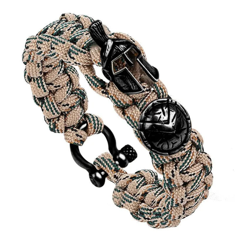 Outdoor Survival Men Bracelet Spartan Helmet Warrior Umbrella Rope Bracelets Pulseira Luxury Handmade Rope Ladies Bracelet Gift