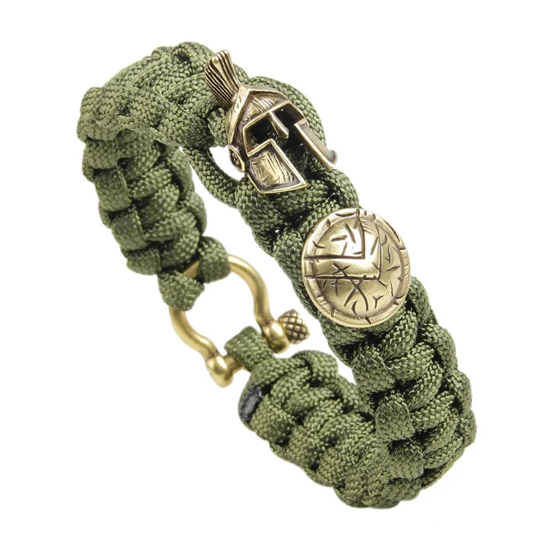 Outdoor Survival Men Bracelet Spartan Helmet Warrior Umbrella Rope Bracelets Pulseira Luxury Handmade Rope Ladies Bracelet Gift