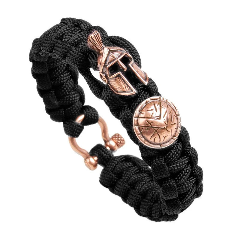 Outdoor Survival Men Bracelet Spartan Helmet Warrior Umbrella Rope Bracelets Pulseira Luxury Handmade Rope Ladies Bracelet Gift