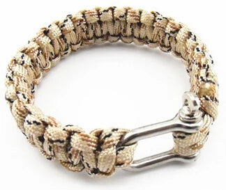 New 2016 Outdoor Survival Bracelet Men Self-rescue Shackle Pin Woven ParaCord Rope Emergency Kit