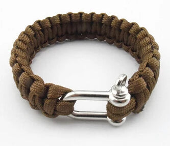 New 2016 Outdoor Survival Bracelet Men Self-rescue Shackle Pin Woven ParaCord Rope Emergency Kit