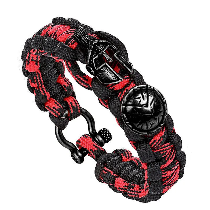 Outdoor Survival Men Bracelet Spartan Helmet Warrior Umbrella Rope Bracelets Pulseira Luxury Handmade Rope Ladies Bracelet Gift