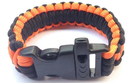 Camping Hiking Survival Parachute Cord Bracelet For Men Rope With Whistle Buckle Emergency Kit Wristbands Men Jewelry 2022