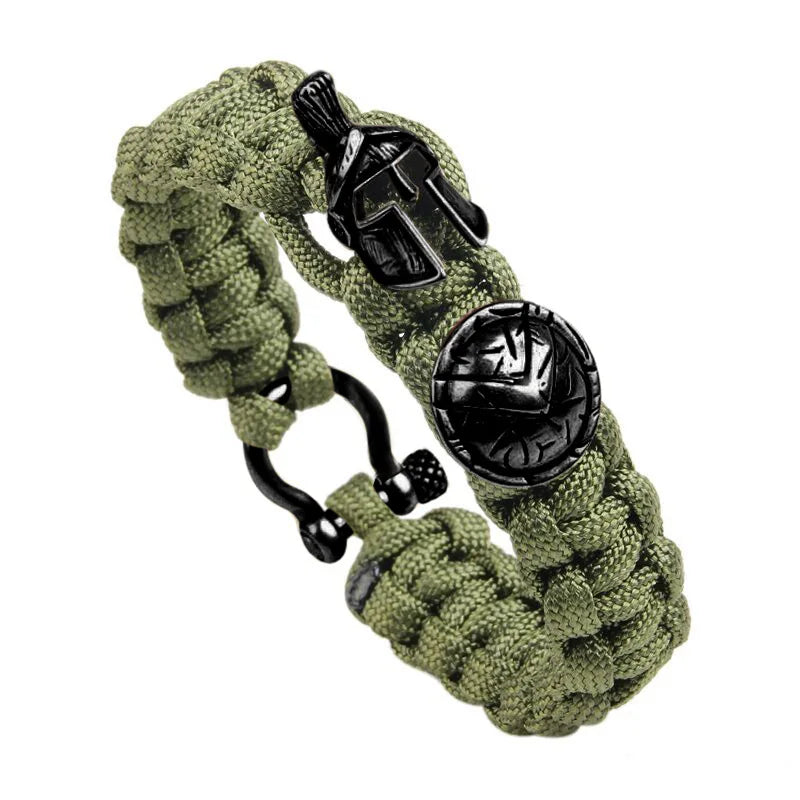 Outdoor Survival Men Bracelet Spartan Helmet Warrior Umbrella Rope Bracelets Pulseira Luxury Handmade Rope Ladies Bracelet Gift