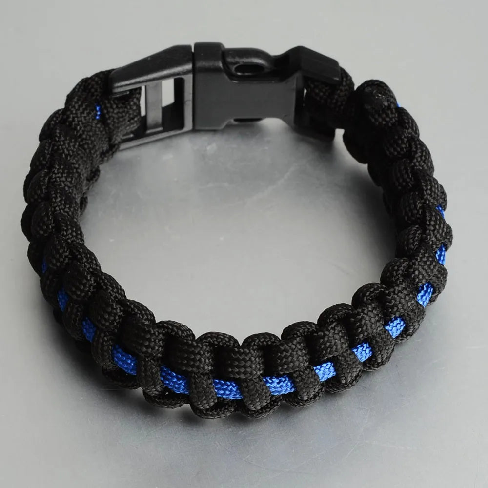 Police Paracords Outdoor Survival Multifunctional Braided Bracelet Camping Emergency Hand Rope Bracelet Camping Hiking