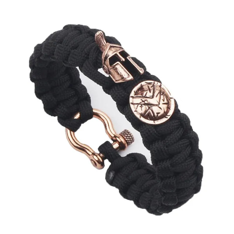 Hot Outdoor Survival Men Bracelet Spartan Helmet Warrior Umbrella Rope Bracelets Pulseira Handmade Rope Ladies Bracelet Gift
