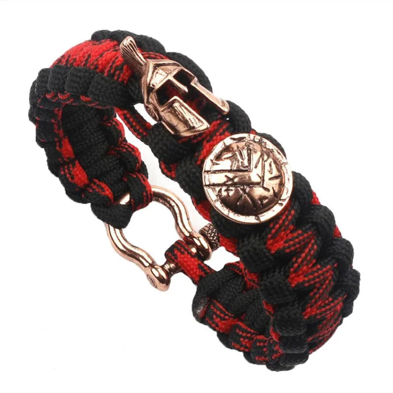 Hot Outdoor Survival Men Bracelet Spartan Helmet Warrior Umbrella Rope Bracelets Pulseira Handmade Rope Ladies Bracelet Gift