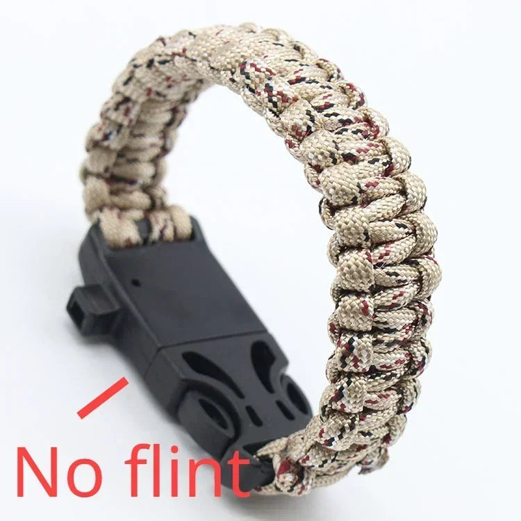 Outdoor Multi-function Survival Bracelet, Military Emergency, 4mm Paracord Wristband, Scraper, Whistle, Buckle Tools