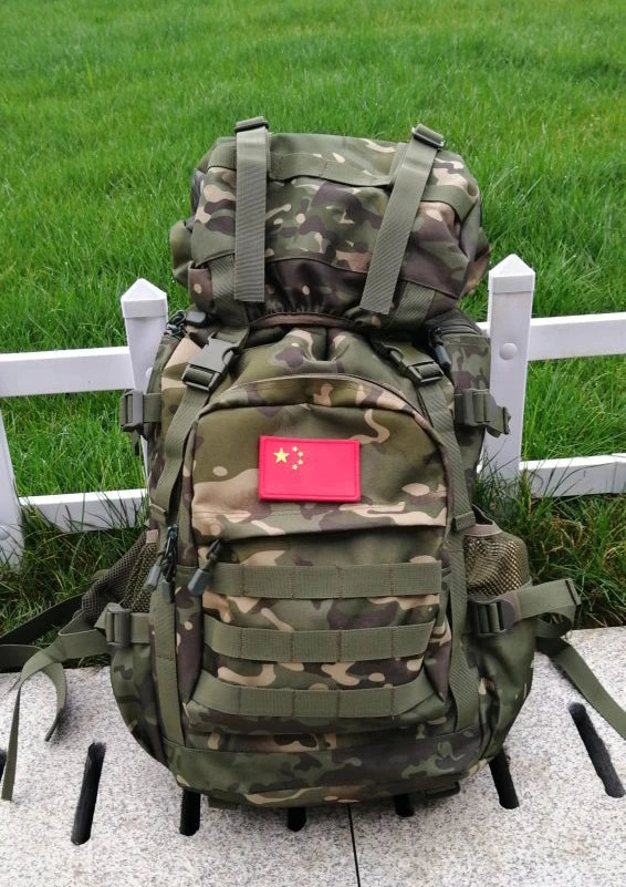 50L Large Capacity Tactical Backpack, 900D Outdoor Camping Mountaineering Bag, Hiking Rucksack, Travel Backpack