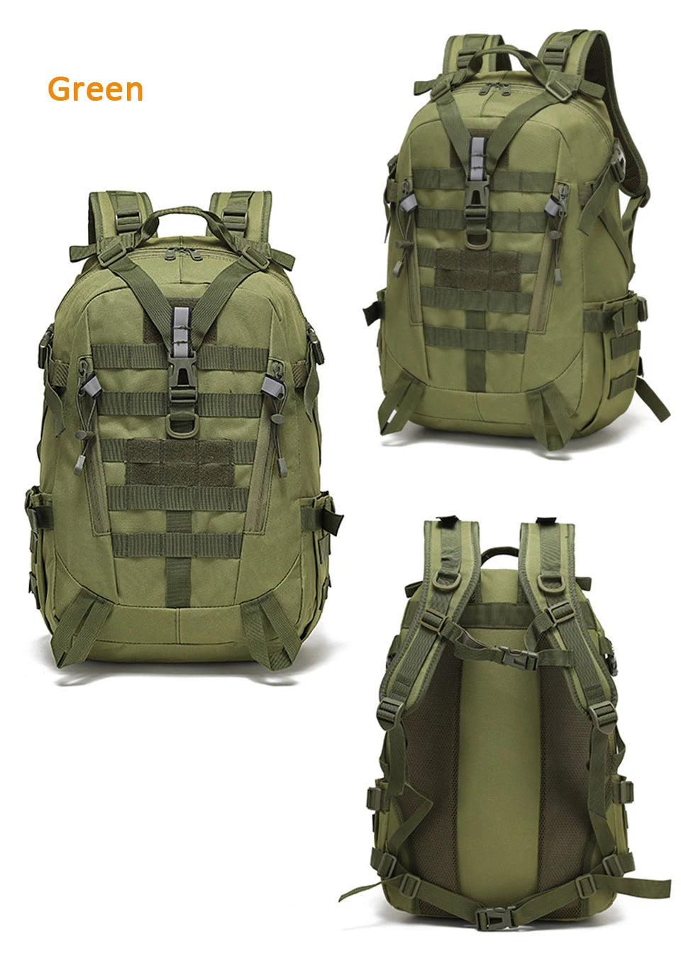 40L Camping Backpack Men's Bag Travel Riding Bags Knapsack Climbing Rucksack Hiking Outdoor Reflective Shoulder Fishing Bag
