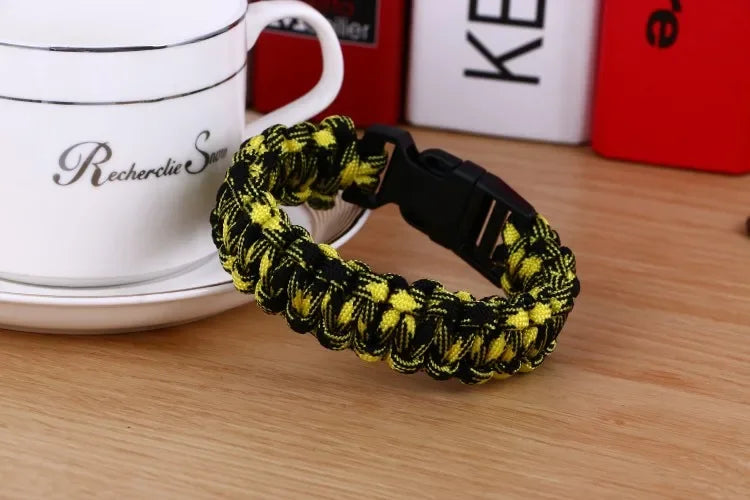 Men's New Outdoor Survival Paracord Bracelet For Men Camping Hiking Buckle Wristband Women Rope Bracelete Male Jewelry Gift