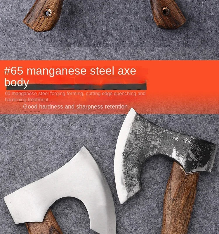 Outdoor camping firewood chopping tree head axe camping forging axe