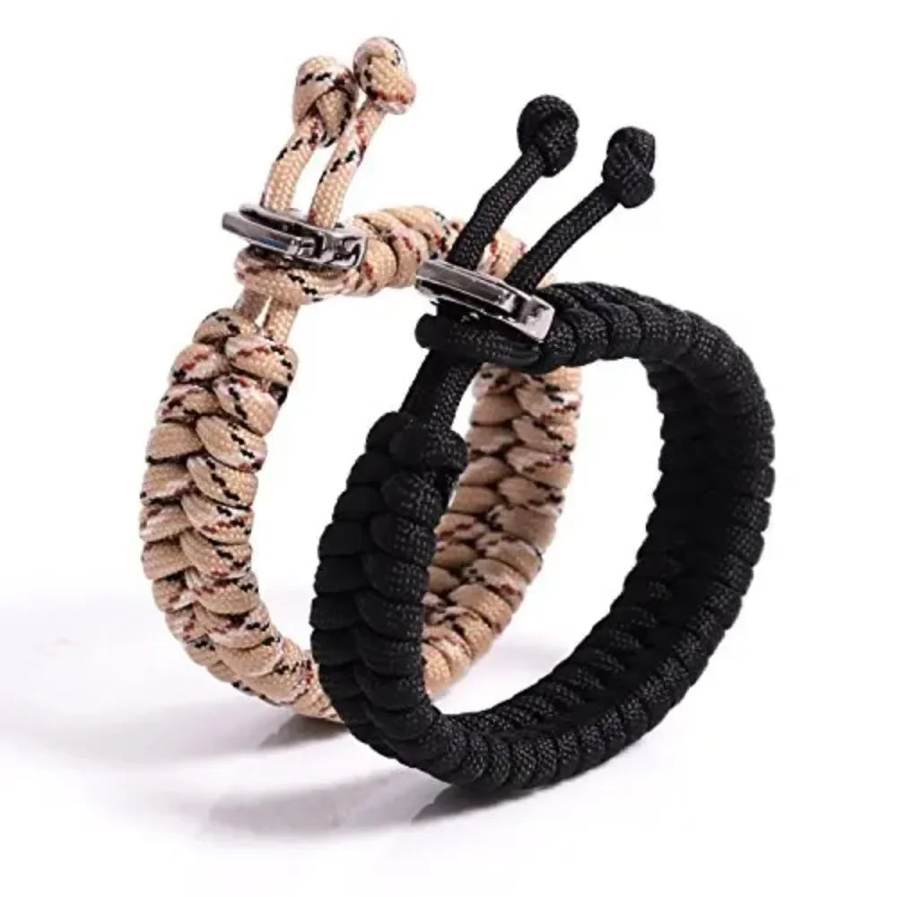 Adjustable Survival Emergency Bracelet Paracord Rope Bracelet Weaving Cord for Men Women OutdoorSport Camping Hiking Accessories