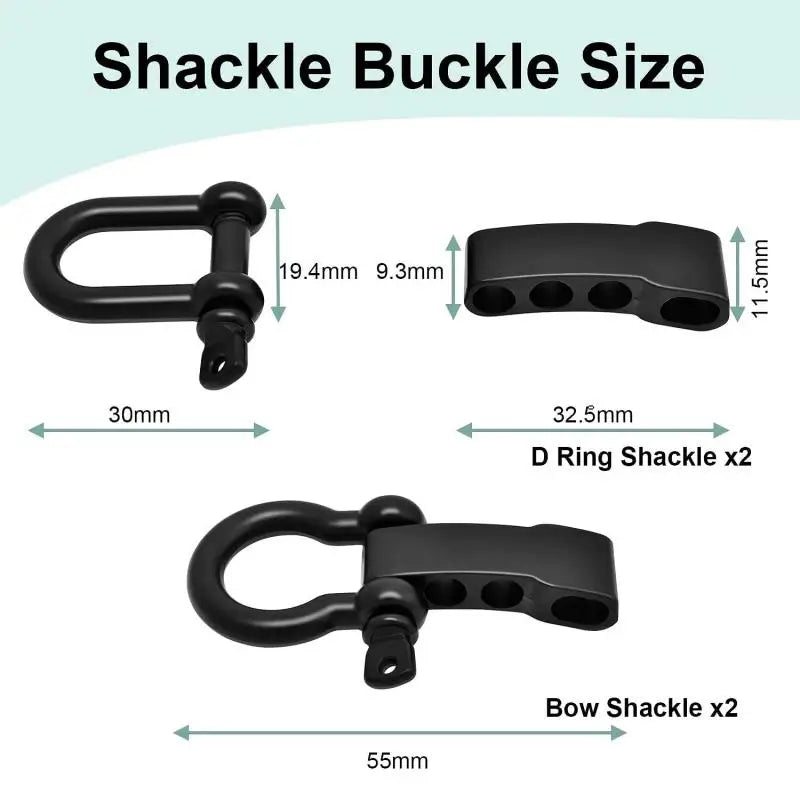 4Pcs Paracord Bracelet Buckle Metal Bow Anchor Clasp D Shackle Survival Bracelet Camping Accessories Wrist Strap U Shackles