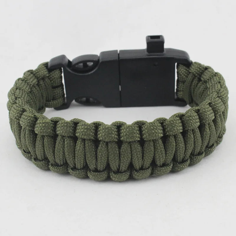 Fashion Men Outdoor Survival Umbrella Rope SOS Bracelet Camping Adventure Emergency Rescue Compass Sport Whistle Bracelets