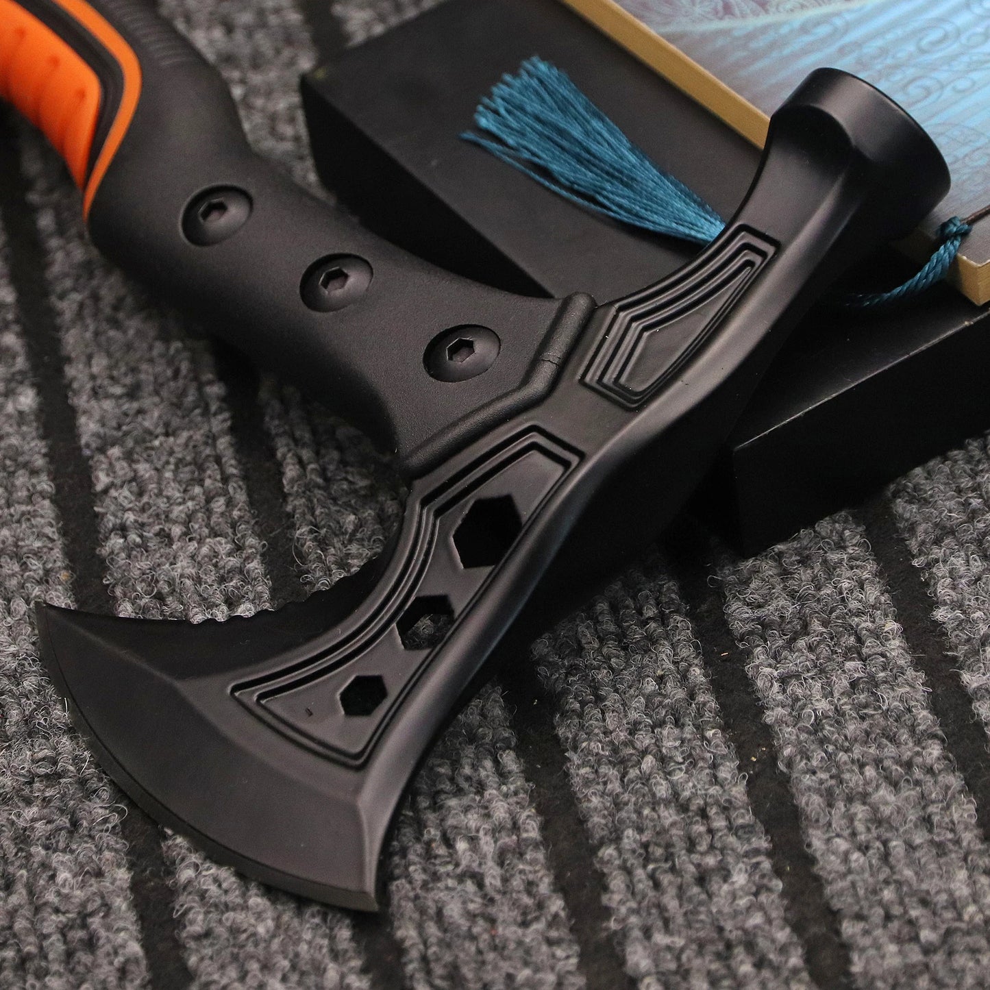 Stainless steel multi-functional axe, outdoor camping axe, tactical survival fire-fighting axe, vehicle-mounted portable axe
