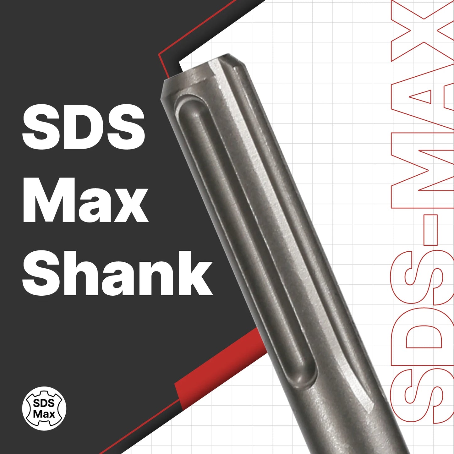 Wood Splitting Axe Chisel SDS Max 40CrMo Alloy Steel Chopping Axe Heavy Duty Firewood Splitting Maul for Electric Hammer Drill
