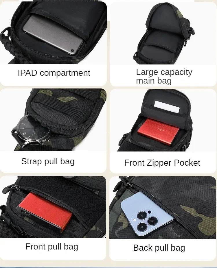 Outdoor camping chest bag tactical backpack sports shoulder hiking climbing ride fishing Moore Sling EDC EDC Fanny Pack