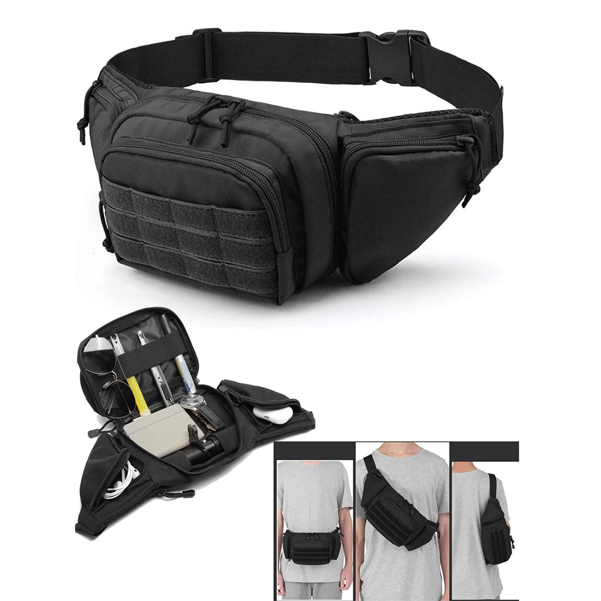 Outdoor Hiking Waist Bag Running Sports Functional Bag Cycling Bag Bum Bag Multi-functional Tool Shoulder Tactical Waist Pack