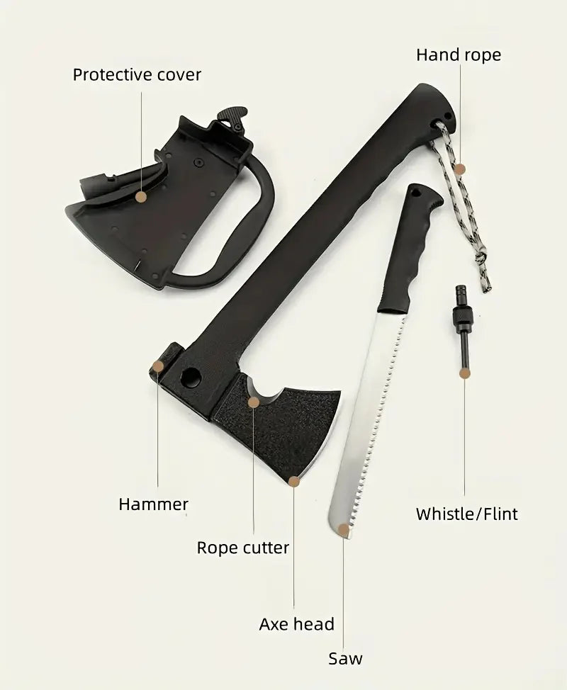 Camping outdoor axe multi-functional set camping fire axe high hardness tactical mountain axe hammer cut
