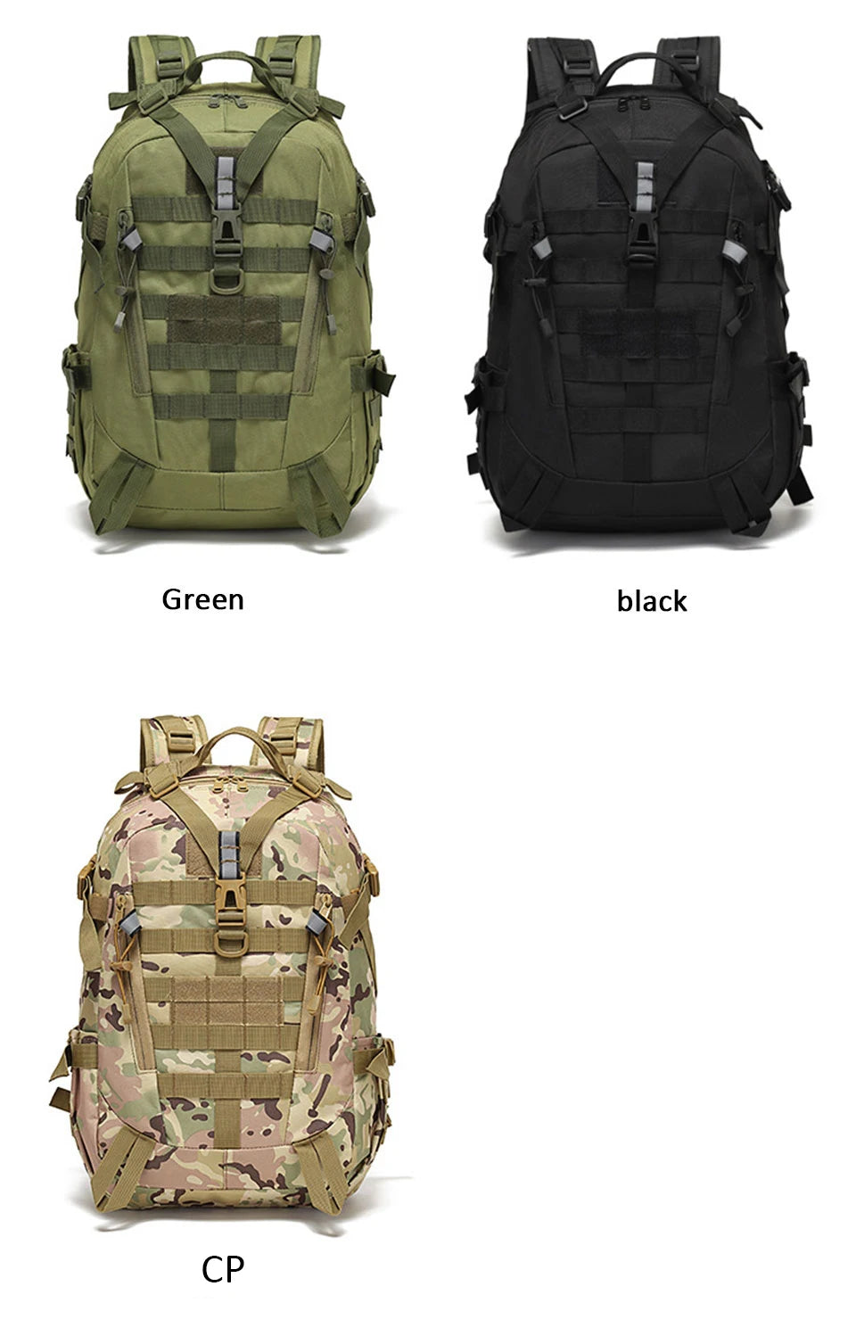 40L Camping Backpack Men's Bag Travel Riding Bags Knapsack Climbing Rucksack Hiking Outdoor Reflective Shoulder Fishing Bag