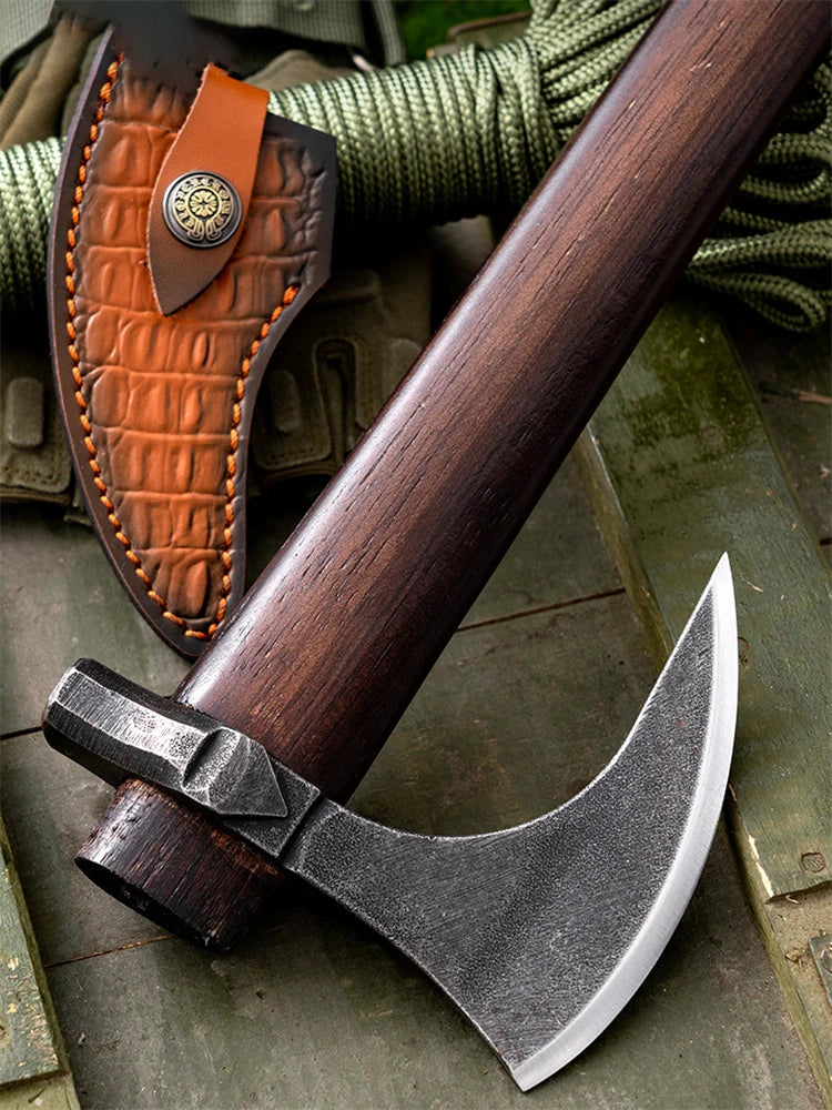 Handcrafted Axe Tactical Survival Outdoor Axe Camping Equipment Chopping Wood Ax Logging Mountain Multiuse Hand Tools Lumberjack