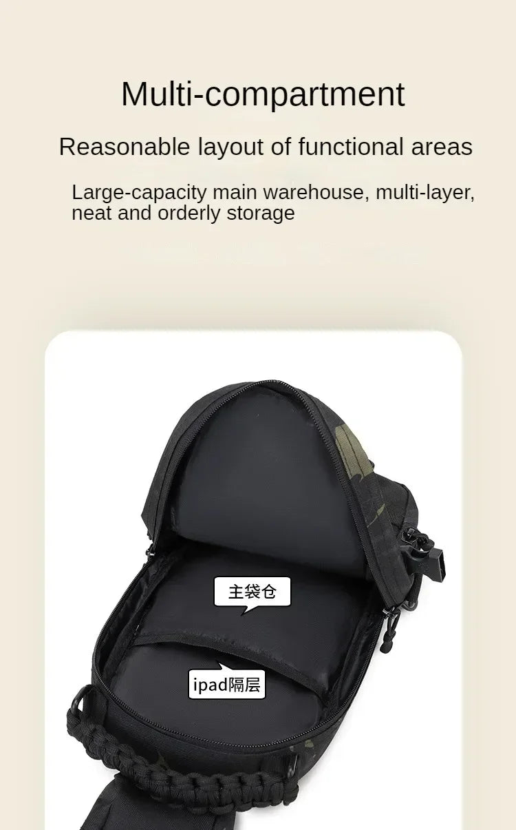 Outdoor camping chest bag tactical backpack sports shoulder hiking climbing ride fishing Moore Sling EDC EDC Fanny Pack