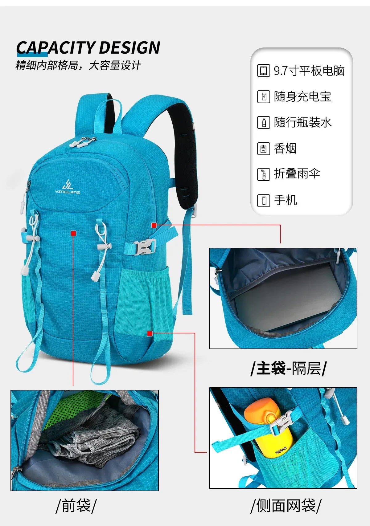 New Outdoor Travel Backpack For Weekend Hiking Backpack Portable Travel Backpack Hiking Backpack Cycling Bag School Bag
