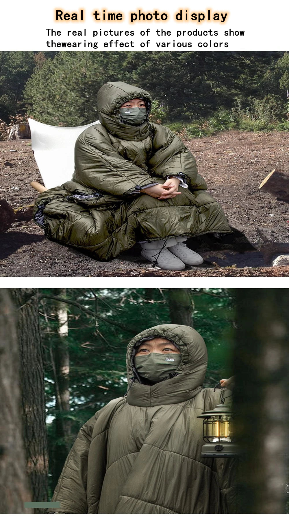 Portable Multifunctional Winter Warm Sleeping Bag Hammock Outdoor Camping Cotton Underquilt Poncho Warm Hammocks Swing Cover