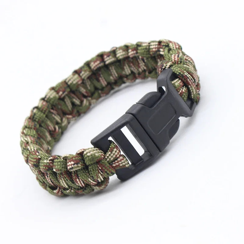 23cm/9in Seven Core Paracord Survival Bracelet for Outdoor Emergency Escape Camping Tool with Plaited Rope Design