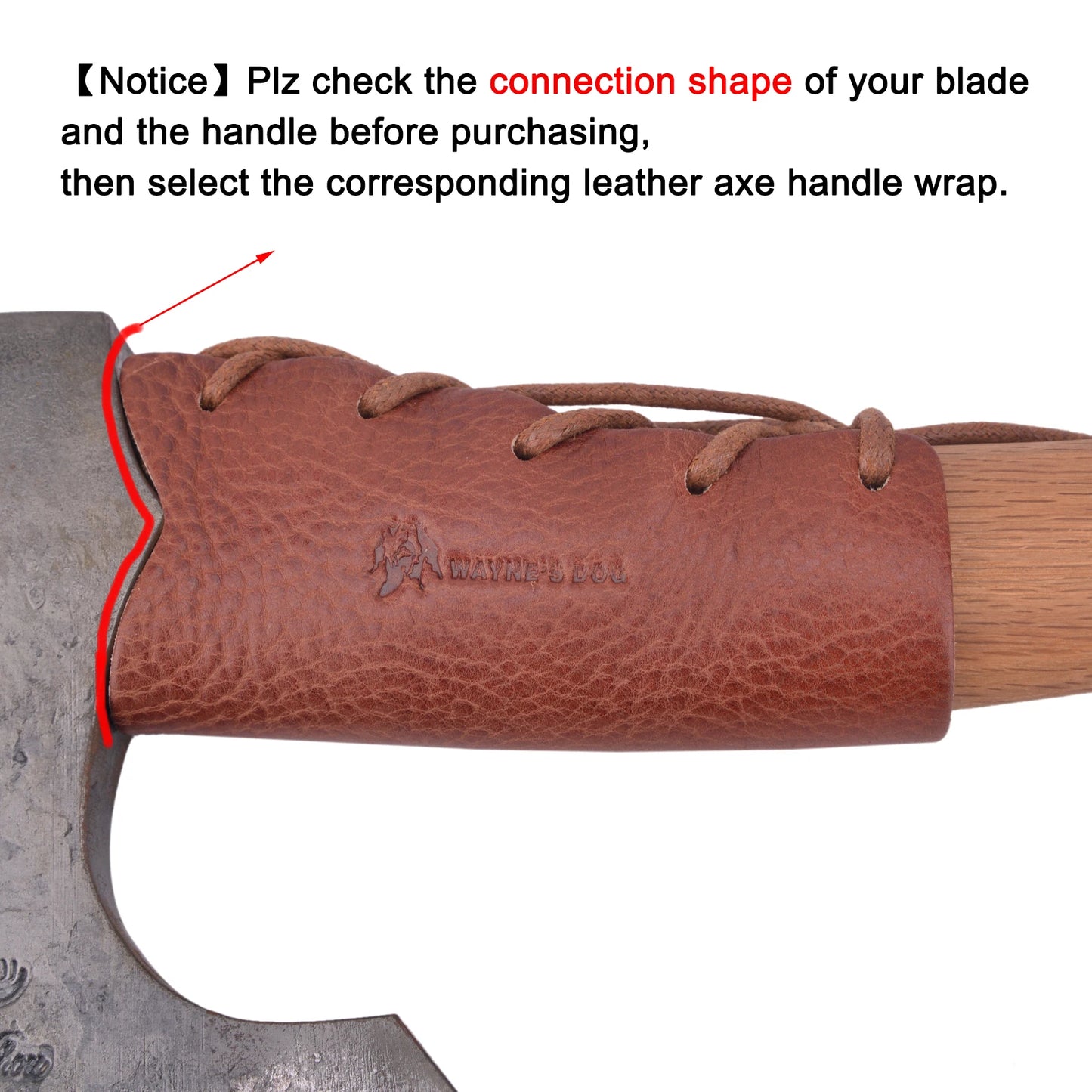 Genuine Leather Axe Handle Guard Collar Holster Hatchet Blade Cover (One Set), for Camping, Hiking, Hunting, Outdoors.
